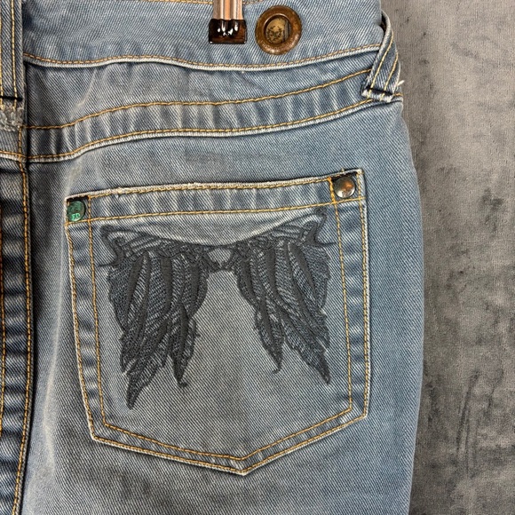 Free People Denim Mini Skirt with embroidery on pockets and detailing throughout - Picture 7 of 14
